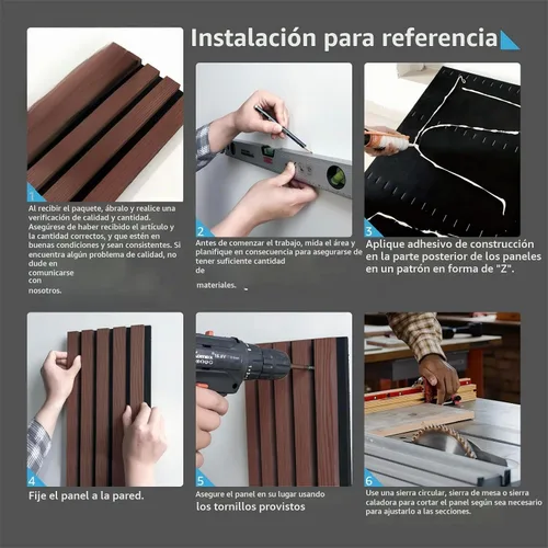 Vista 9 de NAVREX 2 paneles acústicos de listones de madera maciza para pared y techo, panel de pared acanalado 3D resistente al fuego que absorbe el sonido