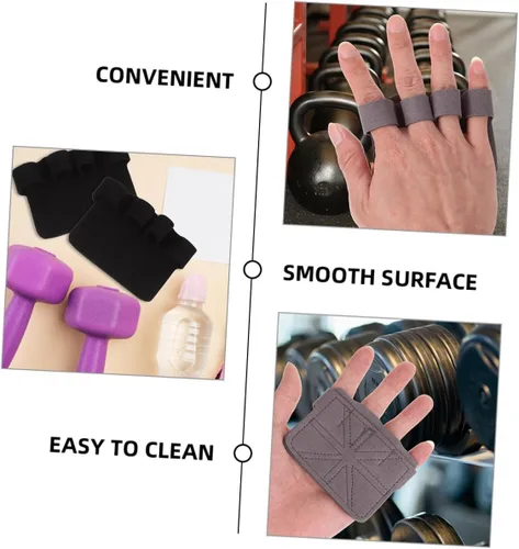 Vista 9 de Cabilock 2 Pairs Non-Slip Wear-Resistant Weight Lifting Gloves with Palm Protection for Men and Women Pull Up Grips for Fitness Gym Biking Hiking