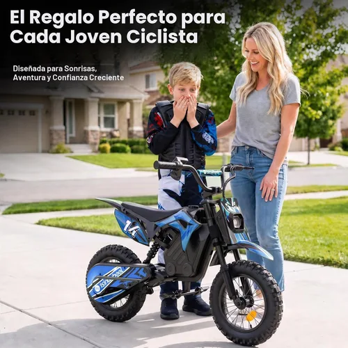 Vista 11 de isinwheel Bicicleta de cross eléctrica A14 de 36 V, 500 W, para niños de 5 Azul oscuro (500W)