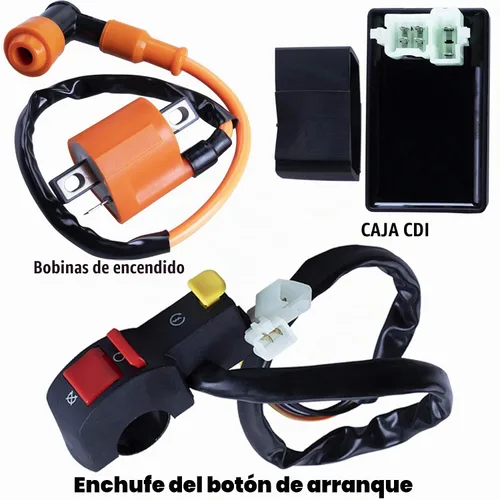 Vista 4 de Arnés de Cableado Eléctrico Completo Bobina Interruptor de Encendido CDI Relé Solenoide Bujía para ATV de 4 Ruedas Stroke 150cc 200cc 250cc Quad
