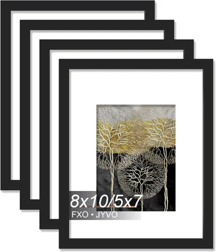 Vista 52 de Fxojyvo Marco de Fotos de 4x6, Muestra Foto de 3.5x5 con Paspartú o 4 x 6 Sin Paspartú, Liviano y de Alta Transparencia Marco de 4 por 6 para Pared