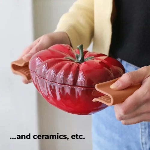 Vista 3 de Carrotez - Agarraderas de silicona para ollas, cubiertas de mango resistentes al calor para la cocina, accesorios para ollas holandesas de hierro