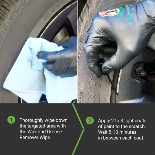 Vista 4 de TouchUpDirect Gunpowder NEU-230E para Tesla Kit de pintura de retoque exacto para ruedas