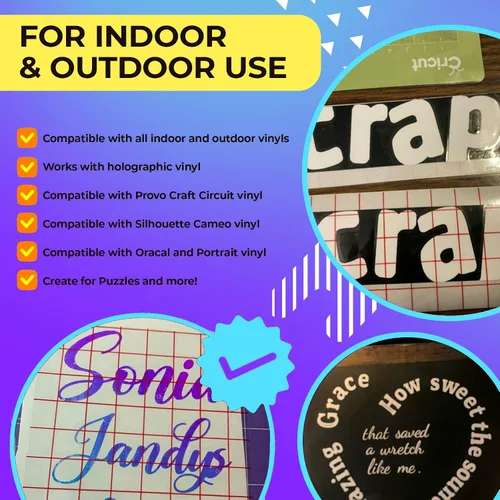 Vista 5 de Frisco Craft Cinta de transferencia de tachuelas prémium para vinilo, con rejilla de alineación y respaldo de papel, perfecta para vinilo