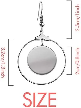 Vista 2 de Santiago De Chile City Watercolor Earrings Dangle Hoop Jewelry Drop Circle