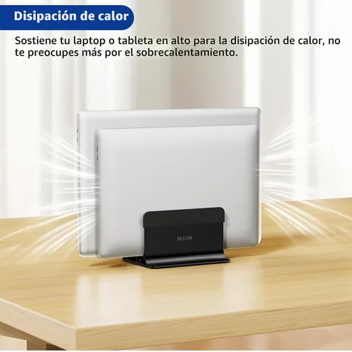 Vista 6 de BESIGN LS13 Soporte Vertical para Laptop para Escritorio, Soporte de Escritorio 4 en 1 para Laptops, Tabletas, Teléfonos Inteligentes