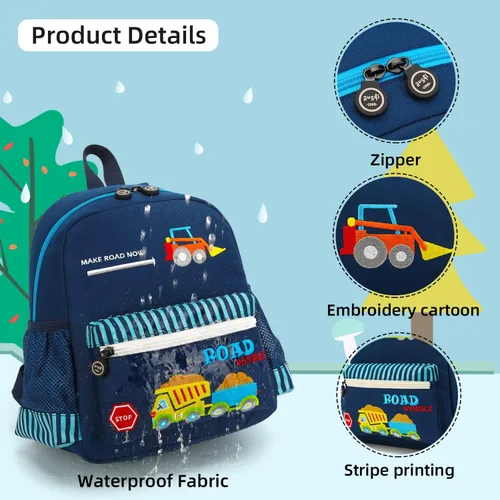 Vista 6 de Mochila para niños pequeños en 3D de Zoo para niños y niñas, Nice Day, talla única