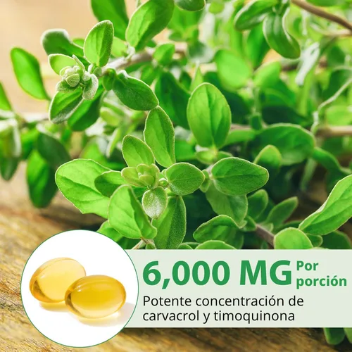Vista 8 de Aceite de orégano con aceite de semilla negra, cápsulas de aceite de orégano de 6000 mg, 2 en 1 formulado con aceite de semilla negra de 200 mg