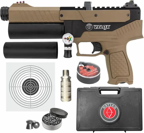 Vista 6 de Hatsan Velox PCP Pistola de aire semiautomática de pellets, hasta 620 FPS, hasta 20 julios, hasta 12 RDS, con estuche rígido Wearable4U + pellets +