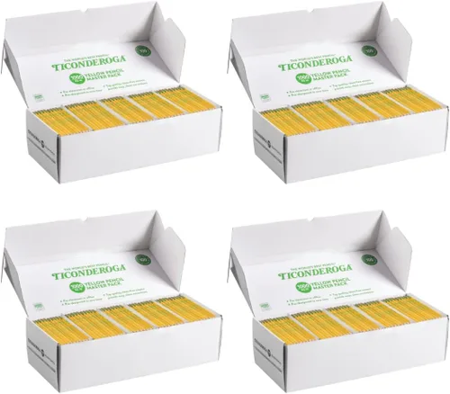Vista 14 de Ticonderoga - Lápices de madera, preafilados #2 HB suave, amarillo, 1000 unidades, tamaño estándar, borrador de alta calidad