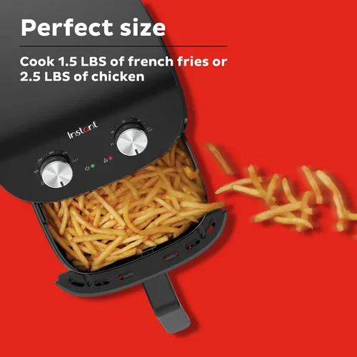 Vista 12 de Instant Pot Essentials - Freidora de aire de 4 cuartos con tecnología EvenCrisp que recalienta y recalienta, ajusta fácilmente el tiempo