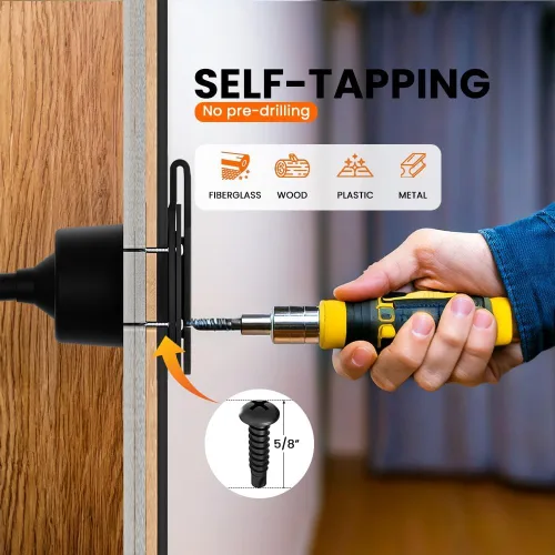 Vista 6 de Journeyman-Pro - Toma de corriente para exteriores resistente a la intemperie de 15 amperios y 125 voltios NEMA 5-15R kit de receptáculo con cable