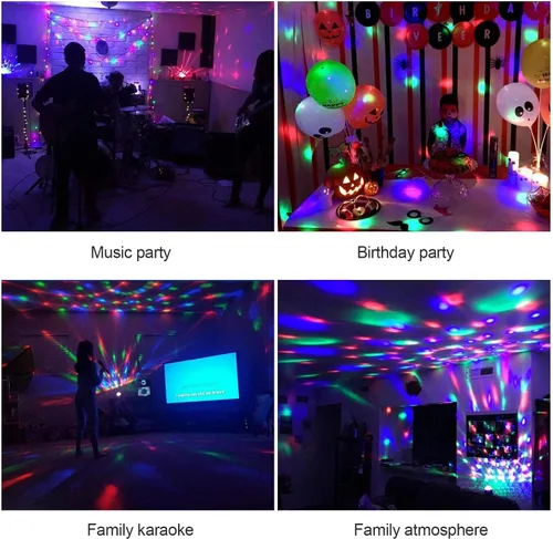 Vista 2 de bola luminosa de 3 vatios con 7 colores y efectos estroboscópicos para fiestas, regalo para niños.