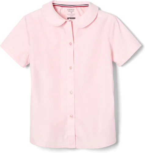 Vista 6 de French Toast Blusa de manga corta para niña con cuello Peter Pan Azul