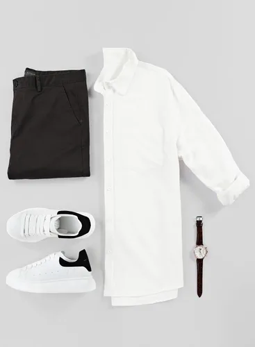 Vista 7 de JMIERR Camisa de vestir de manga larga con botones y lino de algodón para hombre