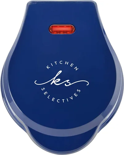 Vista 5 de Kitchen Selectives Mini waflera de Select Brands - Plancha clásica para gofres para gofres tradicionales, salados o de postre, cuenta con Azul