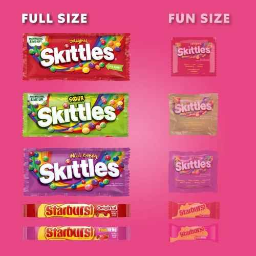 Vista 4 de SKITTLES & STARBURST - Surtido de caramelos de tamaño completo 37.05 onzas. Caja de 18
