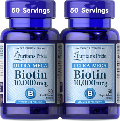Vista 2 de Puritan's Pride Ultra Mega Biotin 10000 Mcg 50 Count