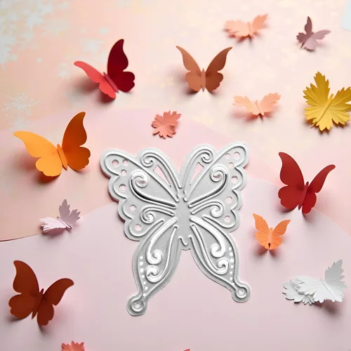 Vista 7 de Troqueles de corte de mariposa de metal DIY Scrapbooking artista corte metal troqueles plantillas Scrapbooking capas troqueles troquelado plantillas