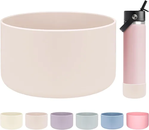 Vista 37 de HEYSKAY Bota protectora de silicona para botella de agua Hydro Flask, botella de agua de boca ancha, protector inferior de silicona antideslizante