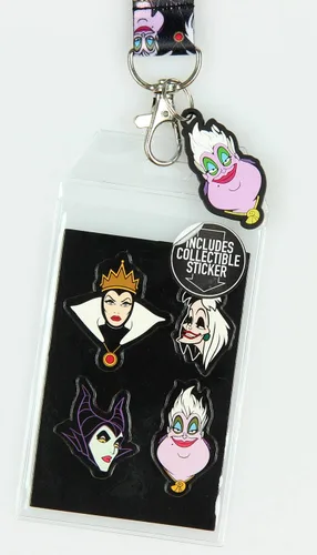 Vista 2 de Disney Villains Line Up - Cordón para collage con soporte para identificación y dije de goma de Úrsula
