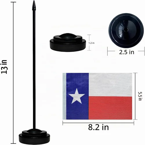 Vista 2 de TSMD US 50 State - Juego de banderas de escritorio pequeñas de oficina con base de soporte para decoración de aula, 5 x 8 pulgadas