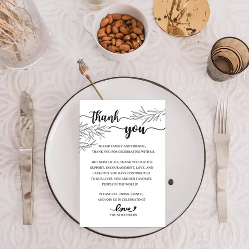 Vista 6 de 50 tarjetas de agradecimiento de boda, tarjetas de agradecimiento, centros de mesa y decoraciones de boda, novia, compromiso, aniversario, 4 x 6