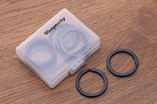 Vista 4 de Shapenty 1 Inch/25mm Diameter Metal Flat Split Key Chains Rings for Home Car Keys Attachment (Black,10PCS/Box)
