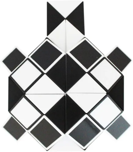 Vista 4 de Mipartebo Magic Snake Cube Twist Puzzle 72 Cuñas Tamaño Grande Negro Juguetes de serpiente para ansiedad, regalo de fiesta, juego para niños