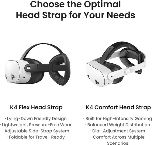 Vista 7 de KIWI design K4 Head Strap, VR Headset Accessories for Meta Oculus Quest 3/3S, Non-Battery & Enhanced Support & Adjustable & Comfort Strap Gift for