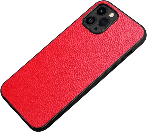 Vista 8 de Funda de cuero para iPhone 14/14 Plus/14 Pro/14 Pro Max, piel auténtica de lujo, ajuste delgado, ligera, antideslizante, a prueba de golpes, funda