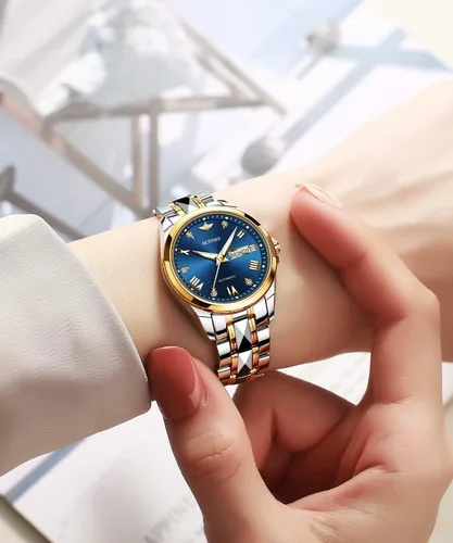 Vista 3 de OUPINKE Reloj automático para mujer, mecánico, cuerda automática, clásico de lujo