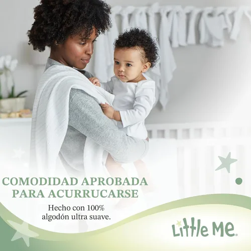 Vista 6 de Mantas Little Me para bebé Niñas Mantas para conejos bebés Manta de recepción para envolver