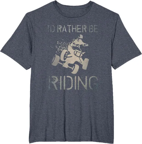 Vista 78 de Camiseta gráfica I'd Rather Be Riding ATV Quad Racing Rider de 4 ruedas, Negro