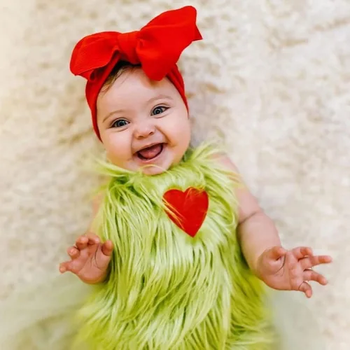 Vista 2 de Traje de disfraz de Navidad para bebés y niñas pequeñas conjunto de ropa con diadema y calentador de piernas