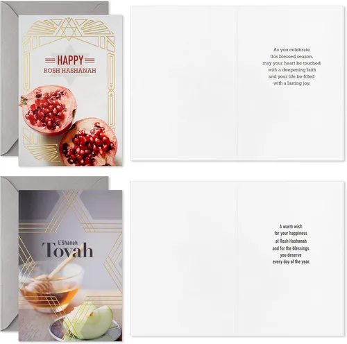 Vista 4 de Hallmark Tree of Life Rosh Hashanah - Surtido de tarjetas, Shana Tova (16 tarjetas con sobres)