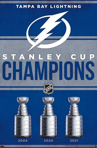 Vista 9 de Trends International NHL Tampa Bay Lightning - Póster de pared Champions 23, 22.4 pulgadas de largo x 14.7 pulgadas, versión enmarcada de madera