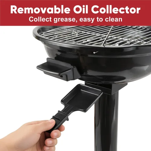 Vista 5 de Parrilla eléctrica, CUSIMAX - Parrilla eléctrica para interiores y exteriores de 1600W portátil con tapa para uso en interiores y exteriores, calor