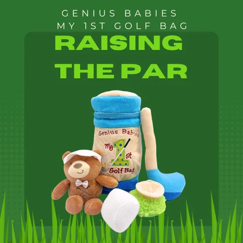 Vista 7 de Genius Baby Toys My First - Juego de juguetes para bebé, 5 piezas de felpa suave con palo de golf, pelota, camiseta y oso de peluche, para amantes