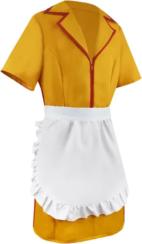 Vista 2 de GOLDSTITCH Uniforme de camarera para mujer, disfraz de fiesta B-amarillo