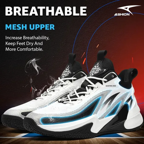 Vista 3 de ASHION Mens Basketball Shoes Breathable Walking Sneakers Professional Basketball Sports Tennis Running Shoes