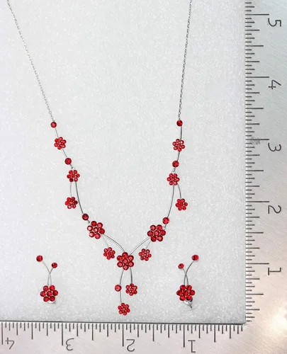 Vista 5 de Faship - Precioso juego de collar y aretes con diamantes de imitación
