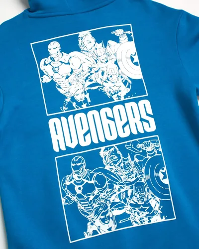 Vista 4 de Marvel Sudadera con capucha de vellón Avengers para hombre, Capitán América, Hulk, Iron Man, Spider-Man, Venom