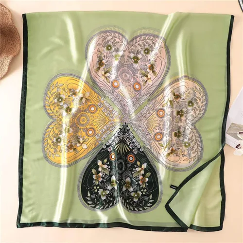 Vista 5 de Pañoleta de moda 100% sedosa al tacto, pañoletas largas y ligeras, para mujeres, protección solar
