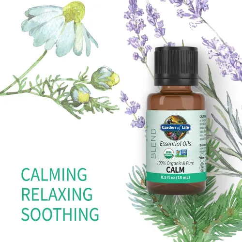 Vista 2 de Garden of Life Aceite esencial Calm Blend – Aceite esencial de lavanda, manzanilla y bálsamo de abeto 100% puro para difusor, hogar, cuidado