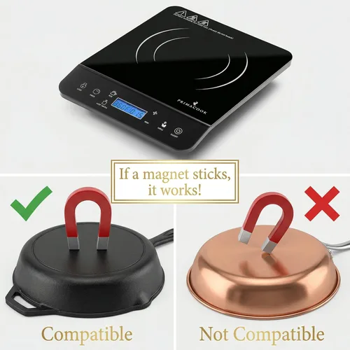 Vista 3 de Placa de Inducción Portátil - Placa Caliente de Inducción de Quemador Único - Calentamiento Seguro y Rápido para Cocina Gourmet - Diseño Elegante