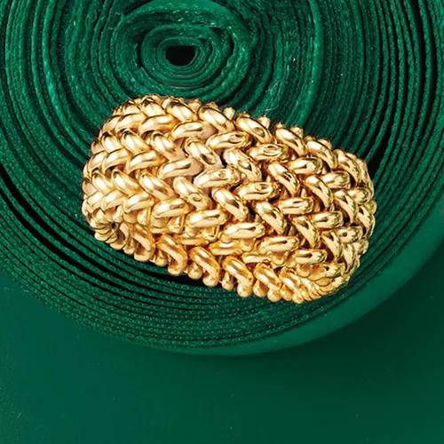 Vista 8 de Ross-Simons Italian 14kt Yellow Gold Riso-Link Ring