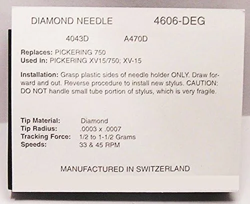 Vista 4 de NUEVO ESTILO DE REEMPLAZO PARA RECOGIR XV-15 D1200 STYLUS CON CEPILLO 4606-DEG