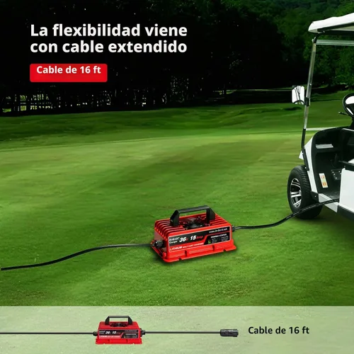 Vista 5 de Cargador de batería de litio de 36 V, carga rápida de 43.8 V 15 A para carrito de golf, impermeable IP67, cargador de litio de 36 voltios y 15