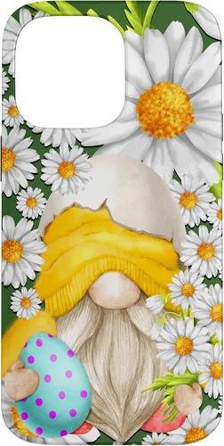 Vista 21 de iPhone 16 Easter Chick Gnome Graphic For Women Floral Daisy Flower Case